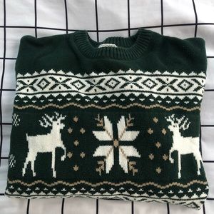 Vintage FairIsle Hunter Green Sweater